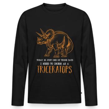 Dinosaur Triceratops Cretaceous Gift - Men's Premium Organic Long Sleeve Shirt - black - Front - Nico (187cm)