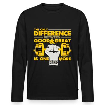 Bodybuilder - Männer Premium Bio Langarmshirt - Schwarz - Vorne - Nico (187cm)