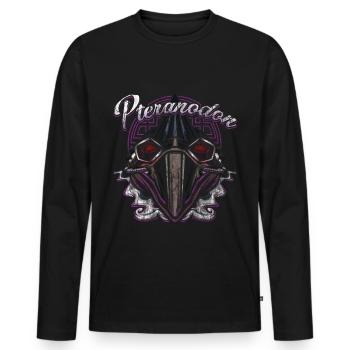Cyborg Pteranodon Dinosaur Scifi - T-shirt manches longues Premium bio Homme - noir - Devant - Nico (187cm)