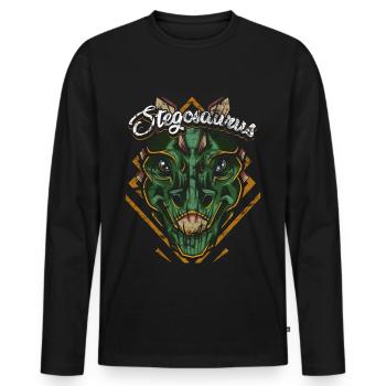 Stegosaurus - Men's Premium Organic Long Sleeve Shirt - black - Front - Nico (187cm)