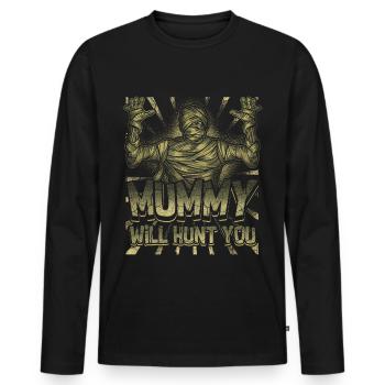mummies - Men's Premium Organic Long Sleeve Shirt - black - Front - Nico (187cm)