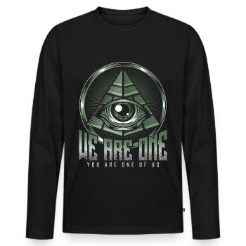 Illuminati's eye - Men's Premium Organic Long Sleeve Shirt - black - Front - Nico (187cm)