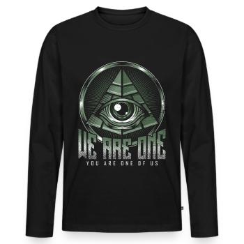 Œil de pyramide - T-shirt manches longues Premium bio Homme - noir - Devant - Nico (187cm)