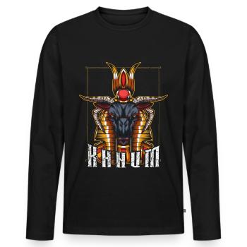 Chenemu Khnum God Deity Fertility Nile - Men's Premium Organic Long Sleeve Shirt - black - Front - Nico (187cm)