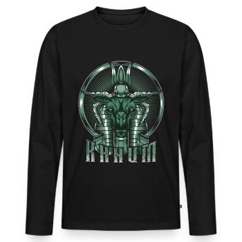 Fertility God Chnum Egyptian Egypt - Men's Premium Organic Long Sleeve Shirt - black - Front - Nico (187cm)