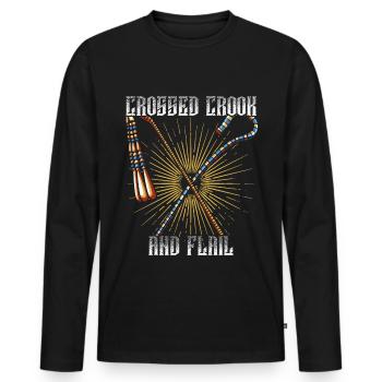 Osiris Flagellum Crook Egyptian Egypt - Men's Premium Organic Long Sleeve Shirt - black - Front - Nico (187cm)