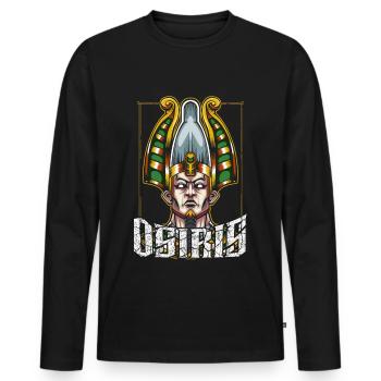Osiris mythologie dieu divinité du Nil égyptien - T-shirt manches longues Premium bio Homme - noir - Devant - Nico (187cm)