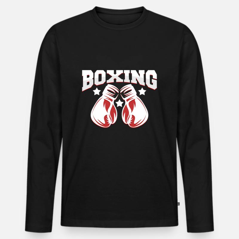 Boxhandschuhe - Männer Premium Bio Langarmshirt - Schwarz