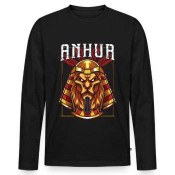 Dieu égyptien de chasse Anhur - T-shirt manches longues Premium bio Homme - noir - Devant - Nico (187cm)
