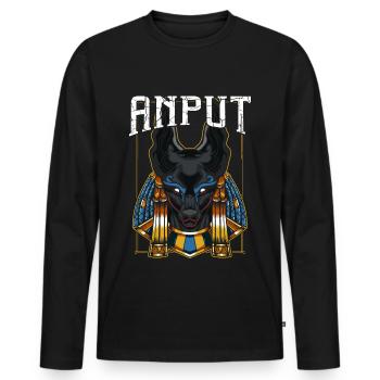 Anput Weiblicher Anubis - Männer Premium Bio Langarmshirt - Schwarz - Vorne - Nico (187cm)