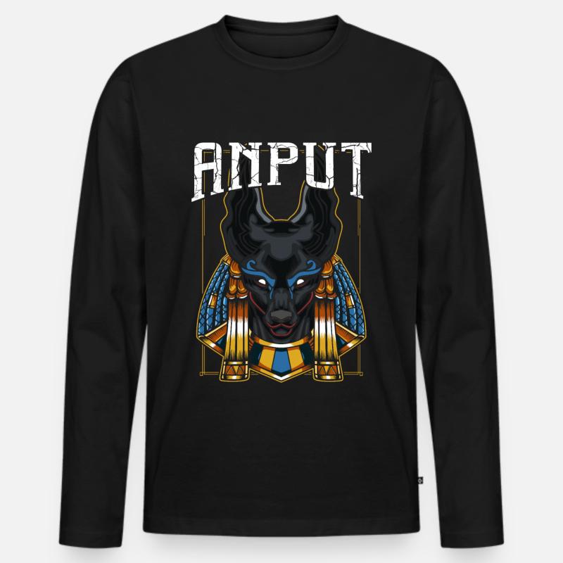 Anput Weiblicher Anubis - Männer Premium Bio Langarmshirt - Schwarz