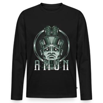 Dieu du saule dieu égyptien égyptien - T-shirt manches longues Premium bio Homme - noir - Devant - Nico (187cm)
