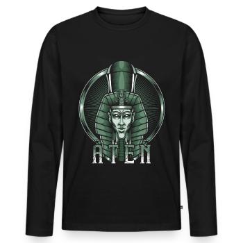 Dieu soleil dieu égyptien égyptien - T-shirt manches longues Premium bio Homme - noir - Devant - Nico (187cm)
