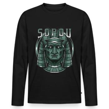 Dieu du ciel Sopdu Egypte Egypte divinité - T-shirt manches longues Premium bio Homme - noir - Devant - Nico (187cm)