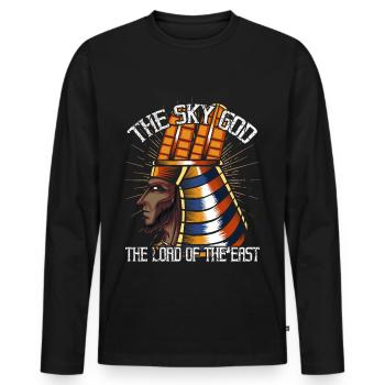 Dieu égyptien Sopdu du mythe divinité - T-shirt manches longues Premium bio Homme - noir - Devant - Nico (187cm)