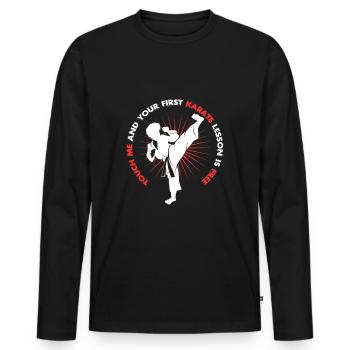 Karaté Combat de Karaté MMA Arts martiaux japonais - T-shirt manches longues Premium bio Homme - noir - Devant - Nico (187cm)