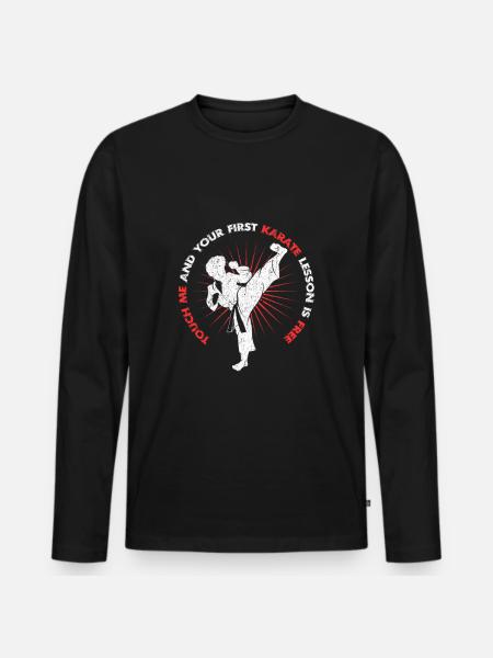 karate - Men's Premium Organic Long Sleeve Shirt - black