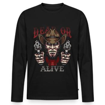 Cowboy Western Revolver Hero Cowboys - T-shirt manches longues Premium bio Homme - noir - Devant - Nico (187cm)