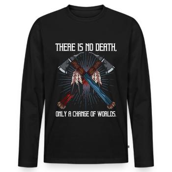 Indian Tomahawk - Men's Premium Organic Long Sleeve Shirt - black - Front - Nico (187cm)