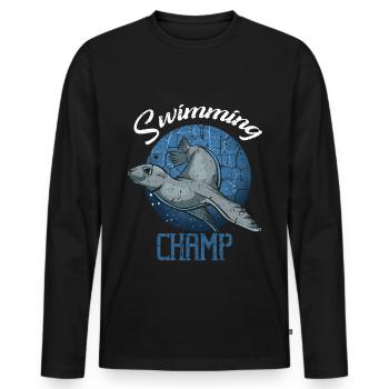 Seehund Seelöwe Seerobbe Ohrenrobbe Robbe Wildnis - Männer Premium Bio Langarmshirt - Schwarz - Vorne - Nico (187cm)