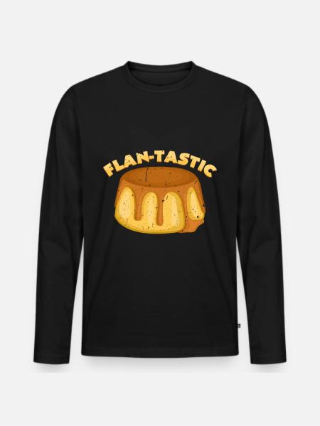 Flan - Tastic | Pie Pun sjove ord - Premium økologisk langærmet T-shirt til mænd - sort