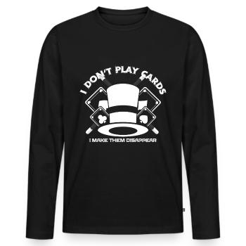 magicien - T-shirt manches longues Premium bio Homme - noir - Devant - Nico (187cm)