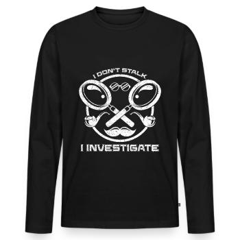Detective Detective Detective Speaks Private Investigator - Men's Premium Organic Long Sleeve Shirt - black - Front - Nico (187cm)