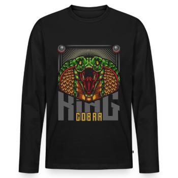 king Cobra - T-shirt manches longues Premium bio Homme - noir - Devant - Nico (187cm)