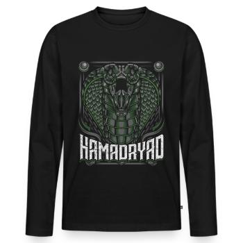 Serpent venimeux moderne serpent roi Cobra serpent - T-shirt manches longues Premium bio Homme - noir - Devant - Nico (187cm)