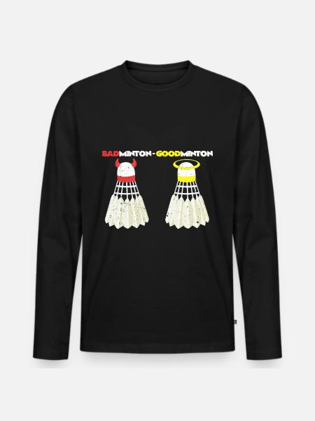 Badminton Goodminton Wortspiel Federball - Männer Premium Bio Langarmshirt - Schwarz