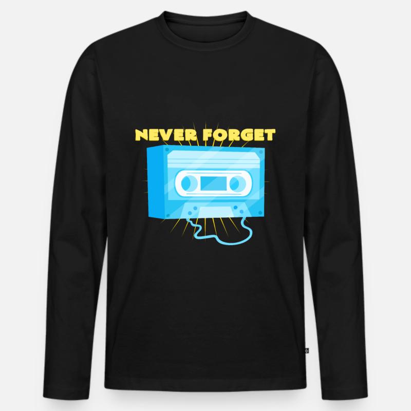 Kompaktkassette - Männer Premium Bio Langarmshirt - Schwarz