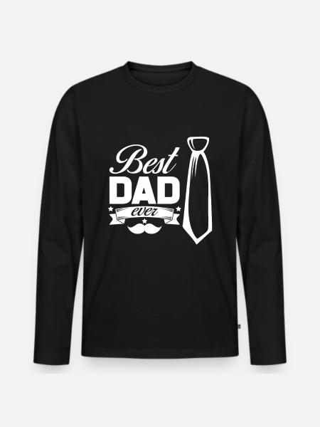 Bester Papa - Männer Premium Bio Langarmshirt - Schwarz