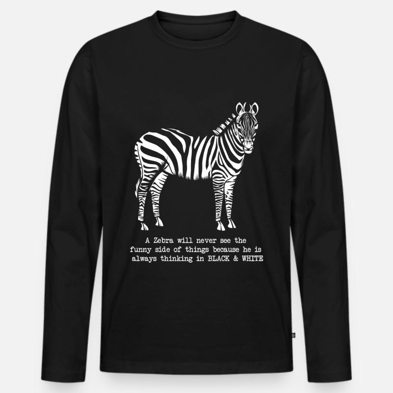 Zebra - Männer Premium Bio Langarmshirt - Schwarz