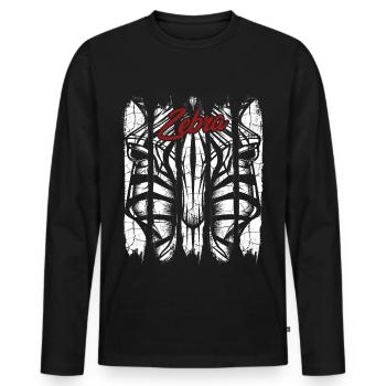Zebra - Männer Premium Bio Langarmshirt - Schwarz - Vorne - Nico (187cm)