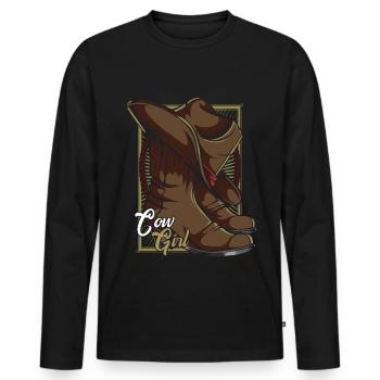 Wilder Westen - Männer Premium Bio Langarmshirt - Schwarz - Vorne - Nico (187cm)