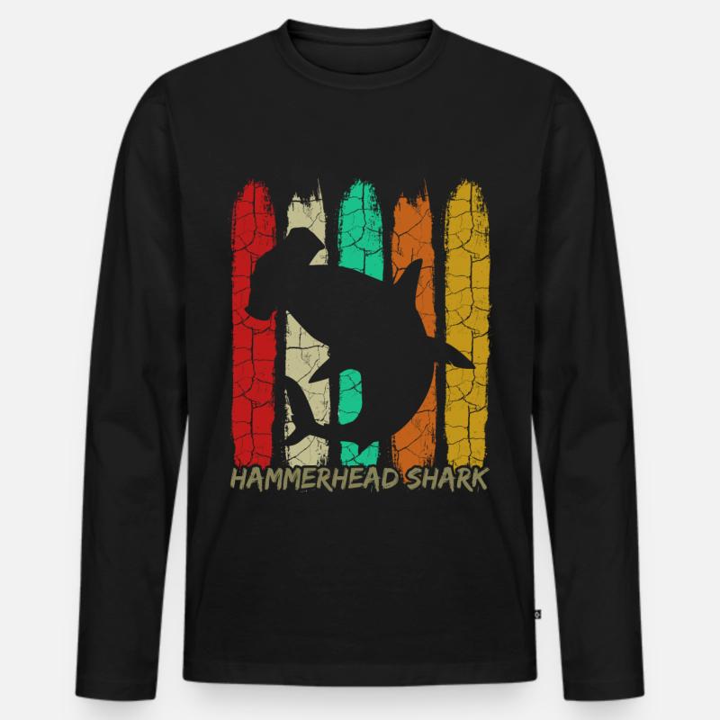 Hammerhai - Männer Premium Bio Langarmshirt - Schwarz