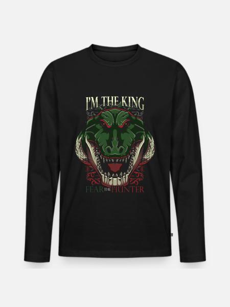 crocodile - Men's Premium Organic Long Sleeve Shirt - black