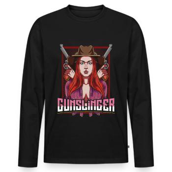 Revolverheldin - Männer Premium Bio Langarmshirt - Schwarz - Vorne - Nico (187cm)