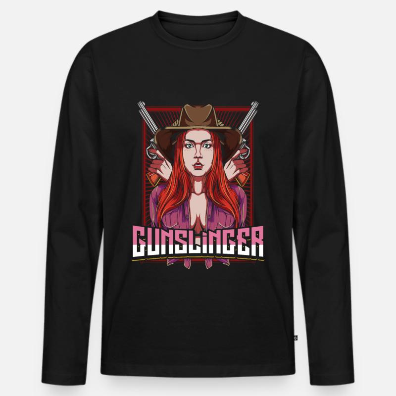Revolverheldin - Männer Premium Bio Langarmshirt - Schwarz