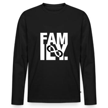 famille - T-shirt manches longues Premium bio Homme - noir - Devant - Nico (187cm)