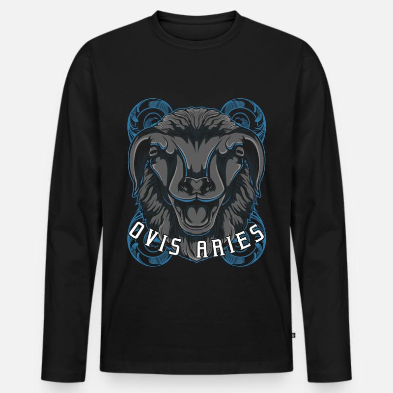Schaf - Männer Premium Bio Langarmshirt - Schwarz