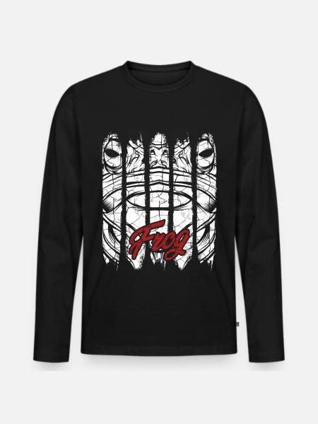 Frosch - Männer Premium Bio Langarmshirt - Schwarz