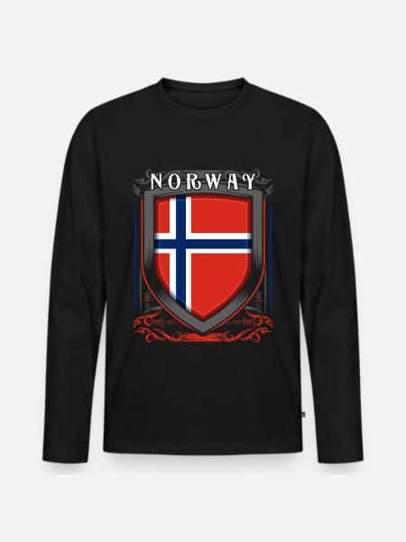 Norway - Men's Premium Organic Long Sleeve Shirt - black