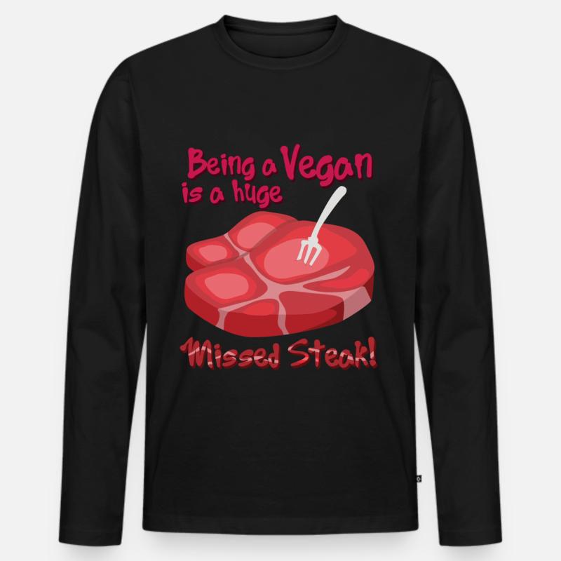 Steak - Männer Premium Bio Langarmshirt - Schwarz