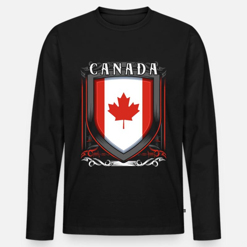 Kanada - Männer Premium Bio Langarmshirt - Schwarz