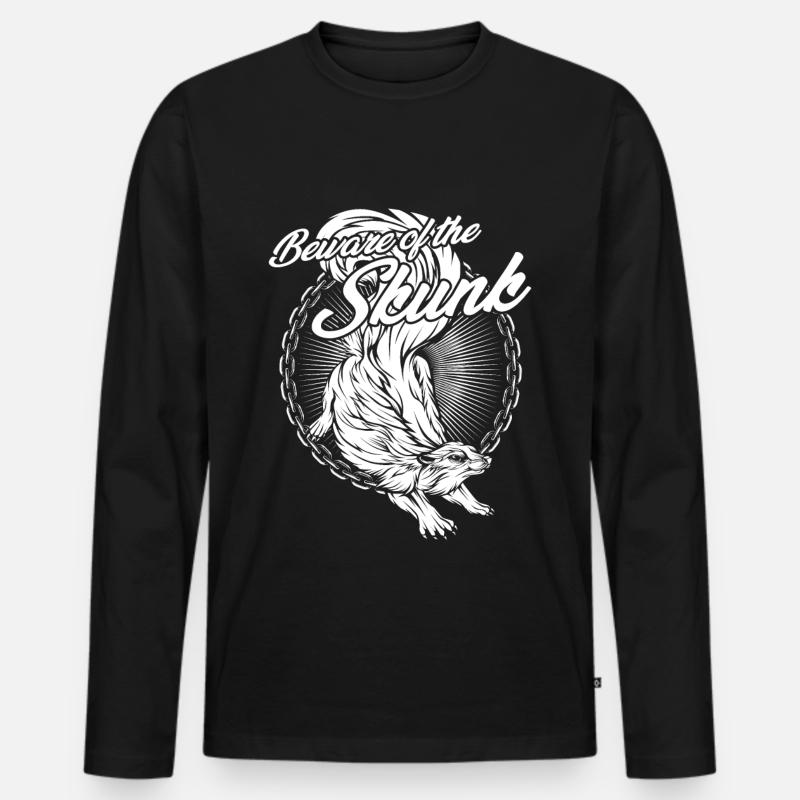 Stinktier - Männer Premium Bio Langarmshirt - Schwarz