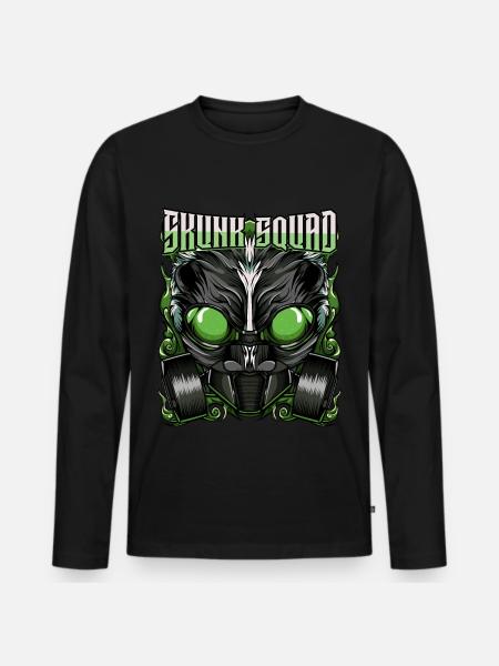 Skunk Squad Gasmaske Abstrakt Skunk Gave - Premium økologisk langærmet T-shirt til mænd - sort