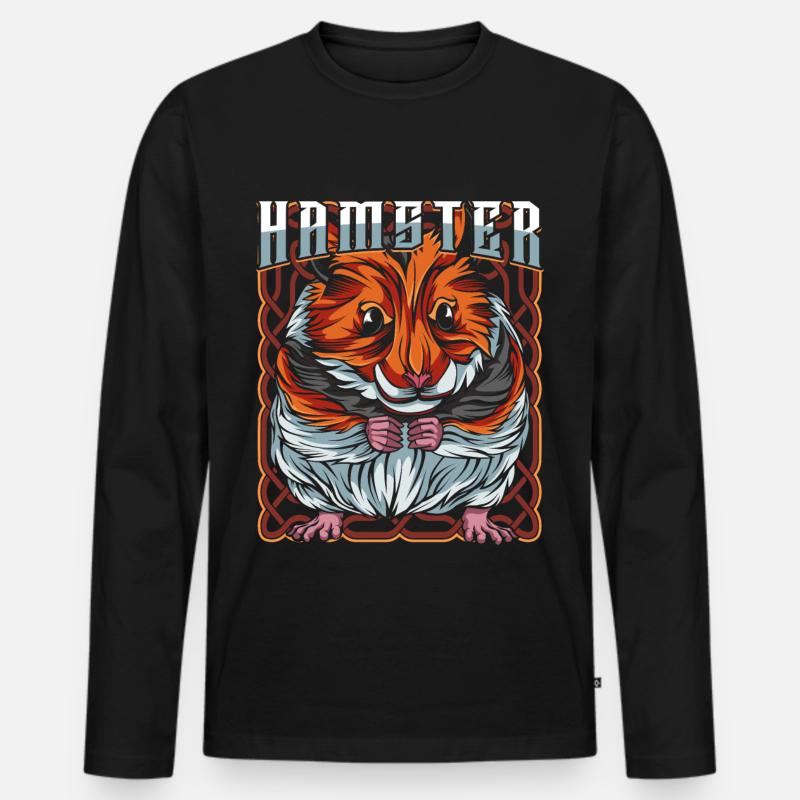 Hamster - Männer Premium Bio Langarmshirt - Schwarz