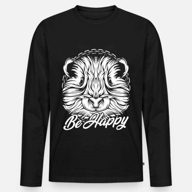 Hamster - Männer Premium Bio Langarmshirt - Schwarz
