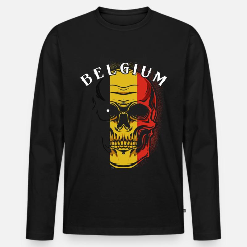 Belgien - Männer Premium Bio Langarmshirt - Schwarz